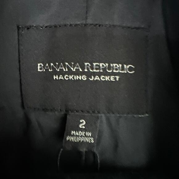 NEW Banana Republic Speckled Navy Single Breasted Hcking Collared Jacket Blazer - Picture 6 of 9